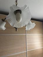 lustre 3 branches avec globe en opaline, Ophalen, Zo goed als nieuw