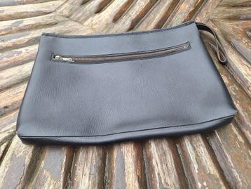 Vintage lederen aktetas, Handtassen en Accessoires, Tassen | Schooltassen, Ophalen, 30 tot 40 cm, Zwart, Aktetas of Boekentas