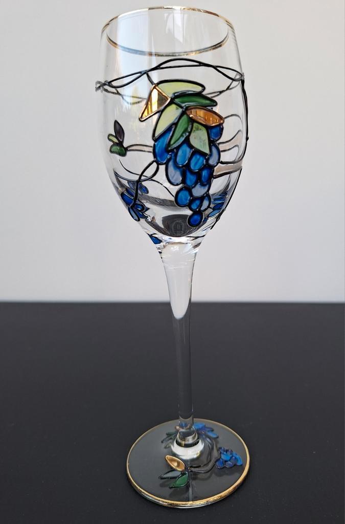 Zes elegante vintage glazen Tiffany-stijl wijn/port, Antiek en Kunst, Antiek | Glaswerk en Kristal, Ophalen of Verzenden