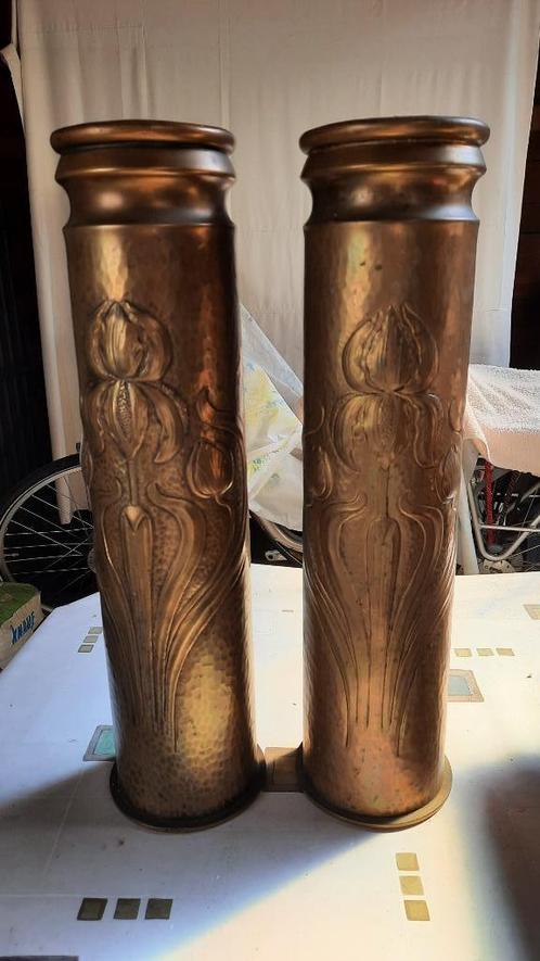 Trench art koperen obussen, Antiek en Kunst, Antiek | Brons en Koper, Koper, Ophalen