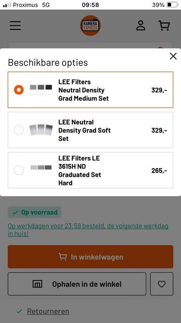 Lee filters volledige set neutral density grad, Enlèvement ou Envoi, Comme neuf