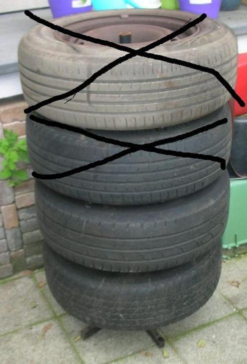 Auto banden + velgen + stapelaar, Auto-onderdelen, Banden en Velgen, Band(en), Zomerbanden, 15 inch, 205 mm, Gebruikt, Ophalen