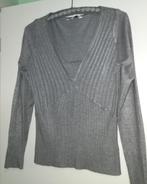 Grijze trui met V-hals - Clockhouse - maat 42, Kleding | Dames, Ophalen, Maat 42/44 (L), Zo goed als nieuw, Clockhouse