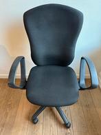 Chaise de bureau ajustable en tissu noir avec accoudoirs, Comme neuf, Enlèvement, Chaise de bureau, Ergonomique