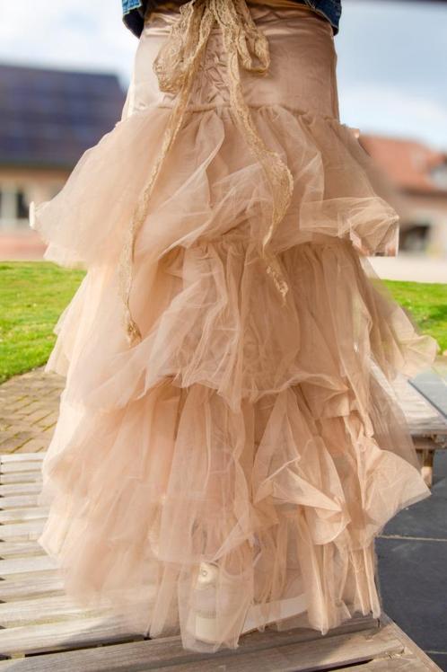 Tule lange rok dames, Kleding | Dames, Rokken, Nieuw, Maat 38/40 (M), Beige, Onder de knie, Ophalen of Verzenden