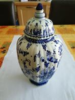 Delfsblauwe vaas met deksel, Antiek en Kunst, Ophalen