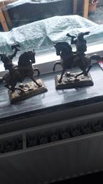 2 bronzen beelden ruiters te paard., Ophalen of Verzenden