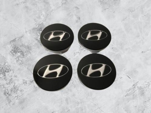 Hyundai Zwarte Naafdoppen/ Naafkappen 60mm set van 4 stuks, Auto diversen, Wieldoppen, Nieuw, Verzenden