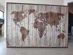 wereldkaart canvas (140x200), Huis en Inrichting, Woonaccessoires | Wanddecoraties, Gebruikt, Ophalen
