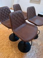 Barstoel 4 stuks, Huis en Inrichting, Barkrukken, Ophalen, 60 tot 90 cm, Leer, Zo goed als nieuw