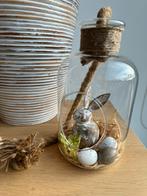 Glazen stolp H25cm, paasdecoratie inclusief, Ophalen of Verzenden