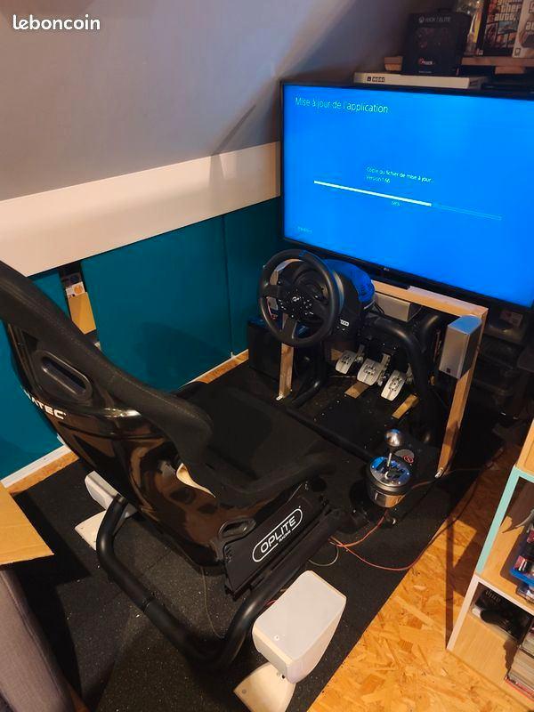 Lot Simracing – Cockpit + Volant + Pédales + Shifter, Games en Spelcomputers, Spelcomputers | Overige Accessoires, Zo goed als nieuw