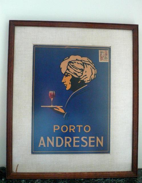 Publiciteit van PORTO  ANDRESEN op karton, Antiek en Kunst, Curiosa en Brocante, Verzenden