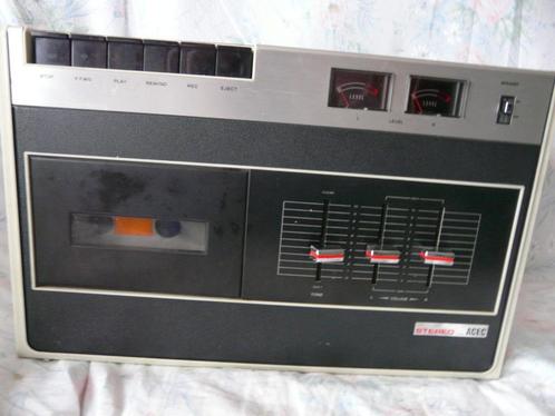 Vintage draagbare ACEC stereo muziekcassettespeler-, Audio, Tv en Foto, Stereoketens, Gebruikt, Overige merken, Microset, Draagbaar
