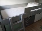 Bopita massief houten kinderbed, Ophalen, Gebruikt, Eenpersoons, Grijs