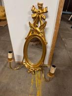Spiegel met gouden appliques, Antiek en Kunst, Antiek | Spiegels, Ophalen, Ovaal, Minder dan 50 cm, Minder dan 100 cm