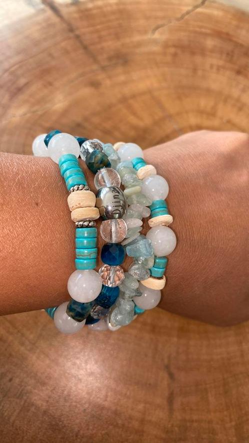 Armband combinatie van echte edelstenen merk Djina, Handtassen en Accessoires, Armbanden, Nieuw, Overige kleuren, Met bedels of kralen