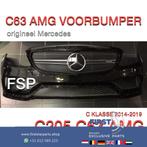 A205 C205 Mercedes C Klasse C63 AMG VOORBUMPER ZWART ORIGINE, Pare-chocs, Avant, Utilisé, Enlèvement ou Envoi