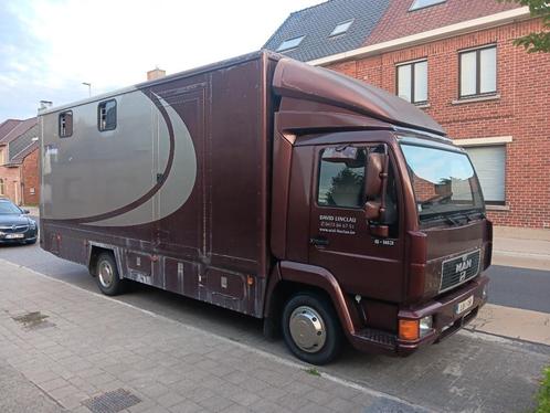 Te koop vrachtwagen, Auto's, Vrachtwagens, Particulier, MAN, Diesel, Euro 2, 2 deurs, Handgeschakeld, Beige, Ophalen