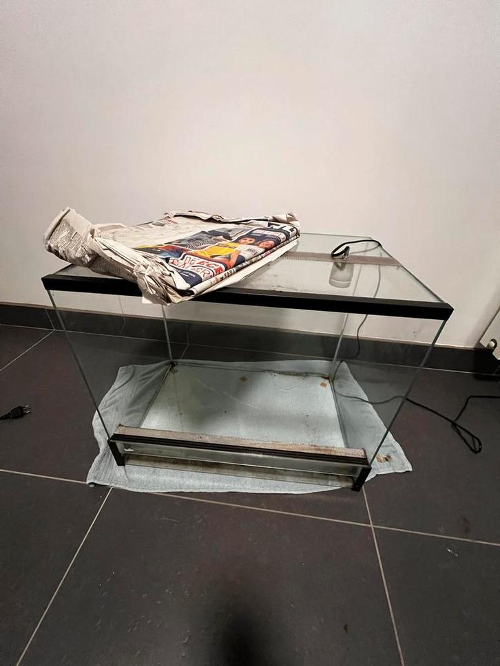 Terrarium 40x60x50 (KAPOT! Barst), Dieren en Toebehoren, Reptielen en Amfibieën | Toebehoren, Gebruikt, Terrarium of Paludarium