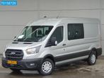 Ford Transit 130pk Automaat L3H2 Dubbel Cabine Zilvergrijs A, Autos, Camionnettes & Utilitaires, Automatique, Tissu, Achat, Cruise Control