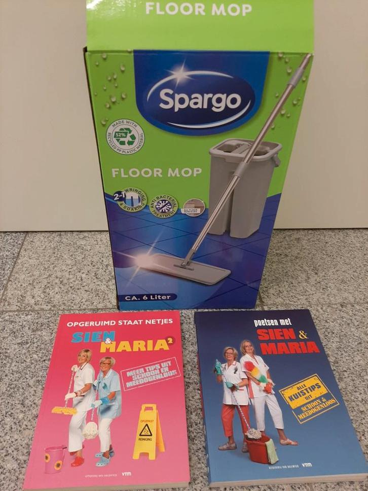 Nieuw vloermop en 2x kuistip onderhoud huiskamer, Maison & Meubles, Produits de nettoyage, Seau, Bac ou Chariot à balais, Enlèvement ou Envoi