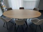 Ovale eiken tafel Woodcreations en 6 stoelen Castle Line, Huis en Inrichting, Ophalen, Zo goed als nieuw, Modern, 4 tot 6 stoelen