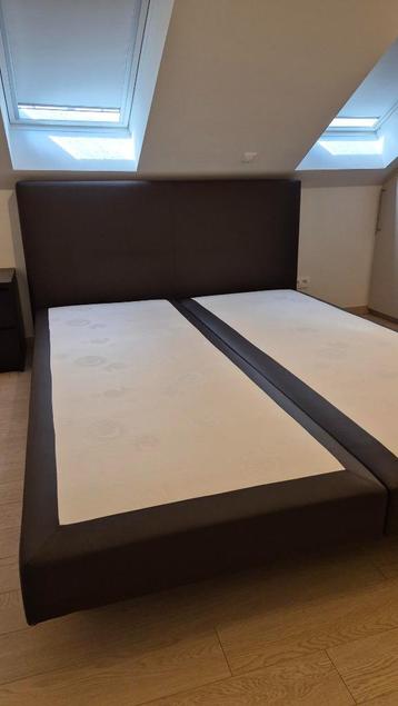 Lit Boxspring, Brun, Enlèvement, Utilisé, 180 cm