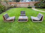 Houten lounge-set, Tuin en Terras, Ophalen, Gebruikt, Bijzettafel, 3 zitplaatsen