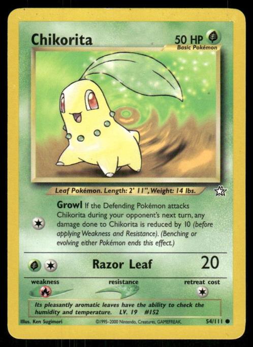 Chikorita 54/111 - Neo Genesis (NM), Hobby en Vrije tijd, Verzamelkaartspellen | Pokémon, Gebruikt, Verzenden