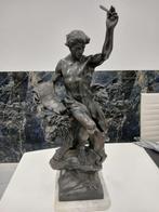 Sculpture bronze. La force du domptel. Signée E. Picault, Antiquités & Art, Art | Sculptures & Bois, Enlèvement