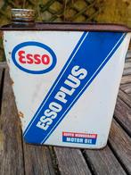 Vintage olieblik ESSO PLUS, Verzamelen, Blikken, Ophalen of Verzenden, Gebruikt