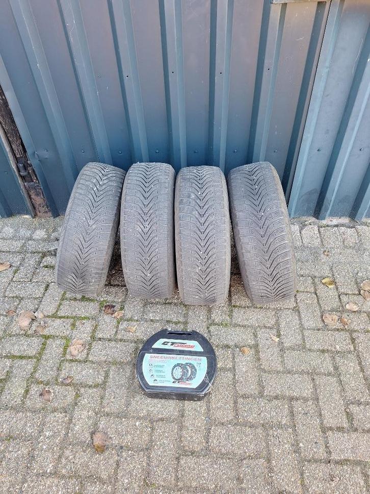 Citroen winterbanden met sneeuwkettingen, Auto-onderdelen, Banden en Velgen, Banden en Velgen, Winterbanden, 15 inch, 205 mm, Personenwagen