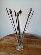 Vintage set van 10 grote shish kebab spiesen, Ophalen of Verzenden, Gebruikt, Overige materialen, Los bestek