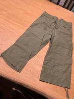 Kaki zomerbroek met lintjes. H&M. Mt XS (34)., Kleding | Dames, Broeken en Pantalons, Ophalen, Divided, Zo goed als nieuw, Driekwart