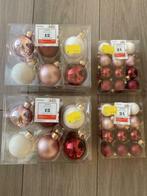 4 sets kerstballen rood-roze-wit. Nieuw, Diversen, Nieuw, Ophalen of Verzenden