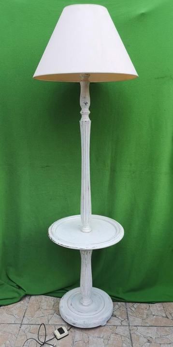 lampe sur pied bois vintage boho vintage lampadaire, Enlèvement, Utilisé