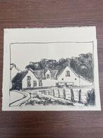 Tekening Boerderij P. Claes gesigneerd genummerd, Antiek en Kunst, Ophalen of Verzenden