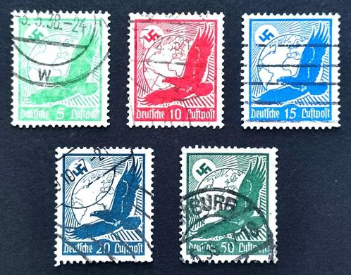 Deutsche Reich: 5X "Deutsche Luftpost" 1934, Postzegels en Munten, Postzegels | Europa | Duitsland, Gestempeld, Overige periodes