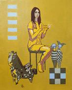 "De Tovenares" Origineel schilderij, Antiek en Kunst, Verzenden