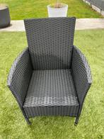 6 Wicker tuinstoelen in zwart, Tuin en Terras, Ophalen of Verzenden, Gebruikt, Wicker