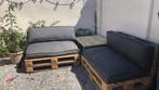 2 kussensets palette bank, Tuin en Terras, Ophalen, Zo goed als nieuw