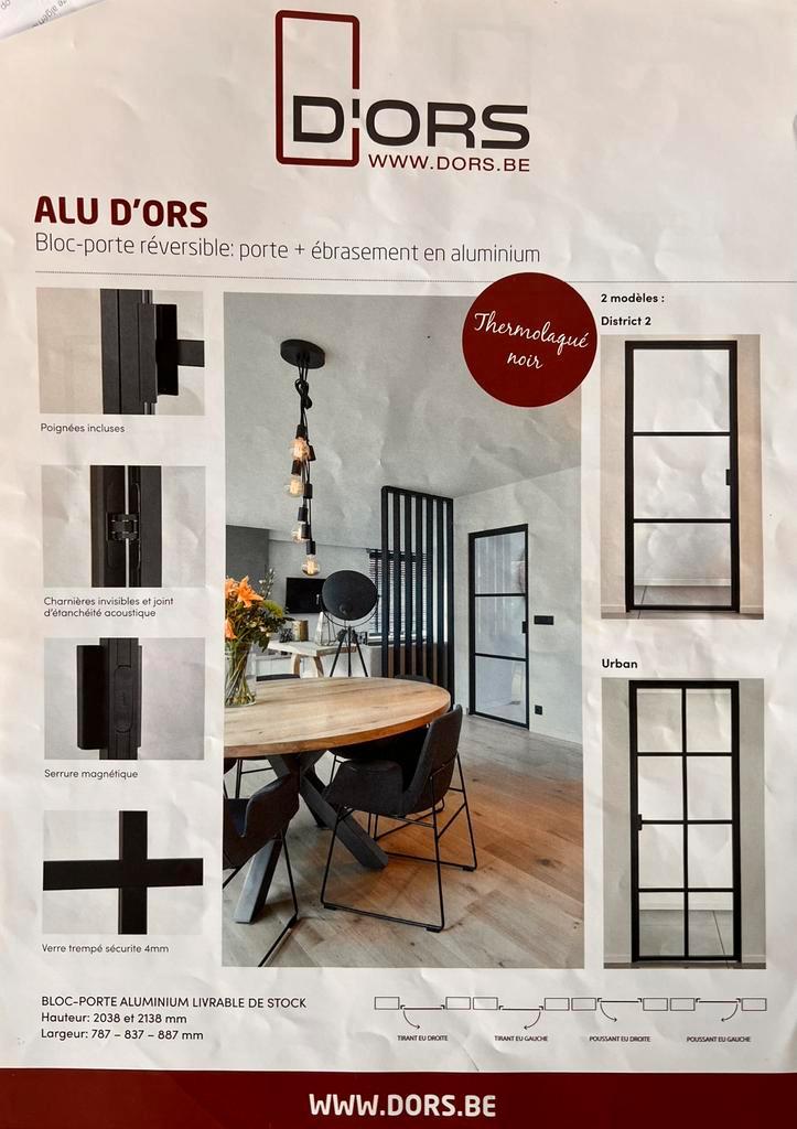 Glazen deuren van aluminium, Doe-het-zelf en Bouw, Raamkozijnen en Schuifdeuren, Nieuw, Overige typen, Aluminium, 150 tot 225 cm