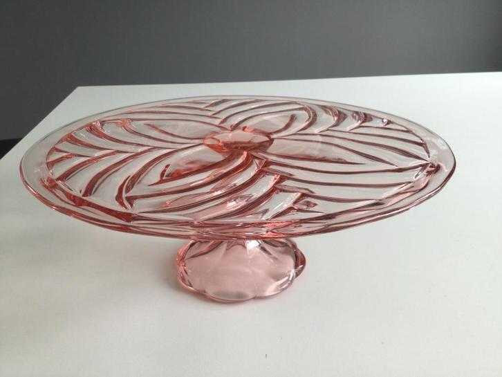 Art Deco taartschotel glas, Antiek en Kunst, Antiek | Glaswerk en Kristal, Ophalen of Verzenden