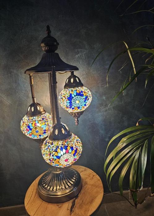 Turkse mozaïeklamp, Huis en Inrichting, Lampen | Tafellampen, Nieuw, Glas, Metaal, Ophalen of Verzenden