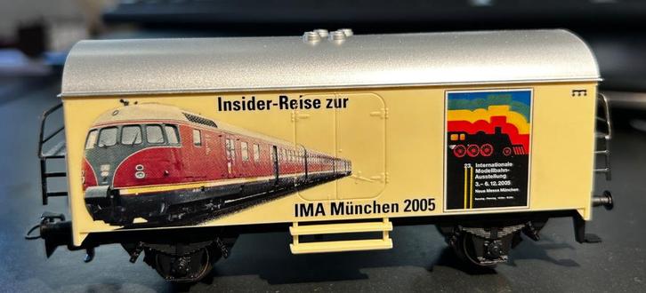 3166. Overdekte auto „IMA München 2005" H0 Märklin., Hobby en Vrije tijd, Modeltreinen | H0, Gebruikt, Wagon, Märklin, Ophalen of Verzenden