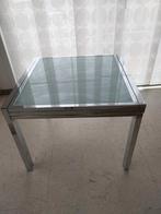 Table inox et verre avec rallonge  .style moderne, Glas, Ophalen of Verzenden, Zo goed als nieuw