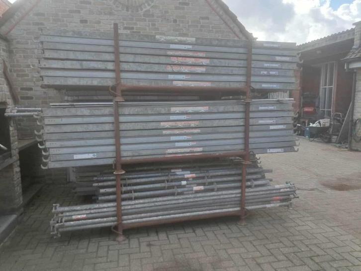 stelling mefran altrad verzinkt, Doe-het-zelf en Bouw, Steigers, Gebruikt, Gevelsteiger, 5 meter of hoger, Ophalen