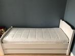 Massief grenen tienerbed met bedlade, Huis en Inrichting, Slaapkamer | Bedden, Ophalen, 90 cm, Eenpersoons, Wit