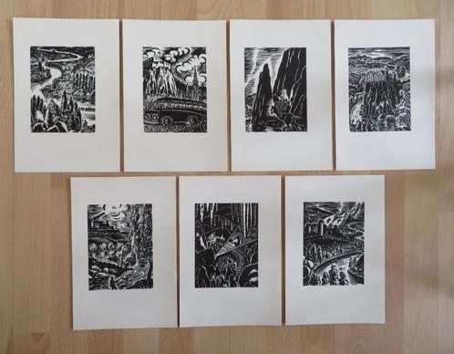 Frans Masereel: DE ARDENNEN (7 houtsneden), Verzamelen, Postkaarten | België, Ongelopen, Namen, 1940 tot 1960, Verzenden